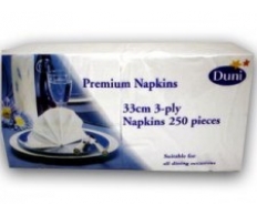 Premium White Napkins 33cm 250 Pieces